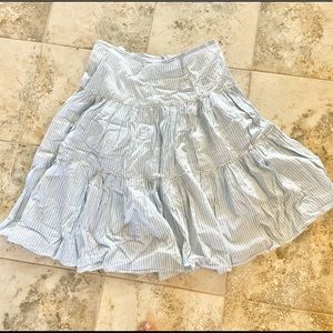 Emma James Blue and White Stripe Vintage A Line Skirt